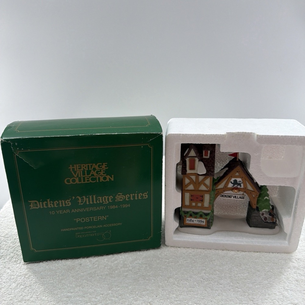 Dept 56 Dickens' Village Series 10th Anniversary POSTERN 1984-1994 with Box!